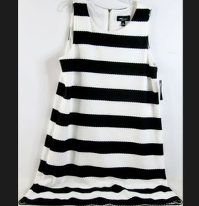 NWT RN Studio Black & White Striped Midi Dress
